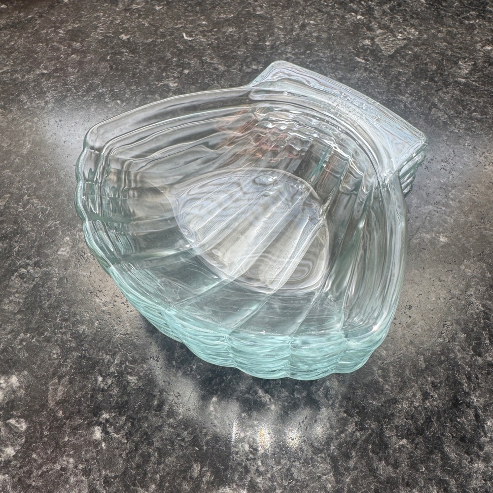 Vintage Pyrex Made in France Scalloped Dishes Clear Glass Nut Bowl Set of 5